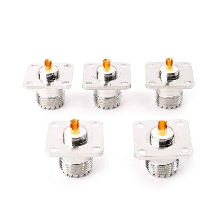 5 PCS UHF SO239 Female Flange Panel Chassis Cover Mount Adapter 5 PCS UHF SO239 Female Flange Panel Chassis Cover Mount Adapter
